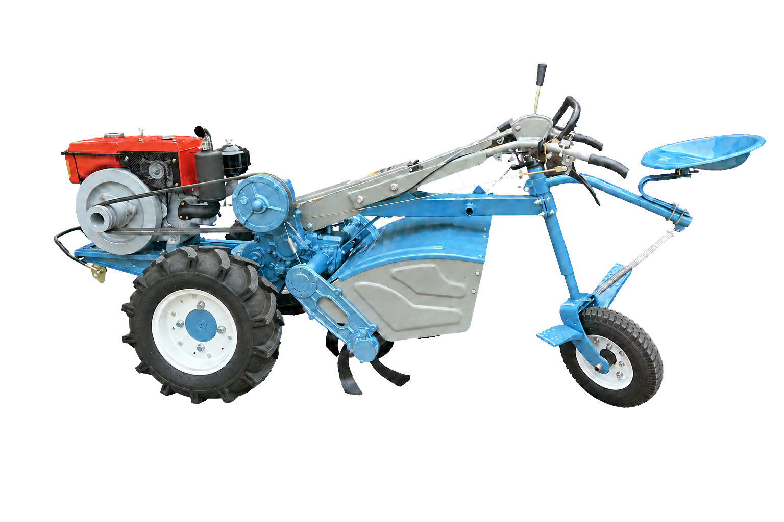 Platform traktor tangan GN12 dengan tiller putar dan mesin diesel